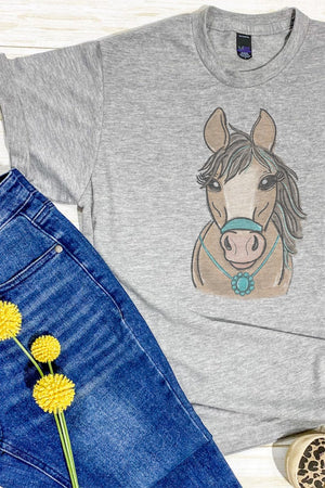 Fancy Turquoise Horse Unisex Poly-Rich Blend Tee - Wholesale Accessory Market