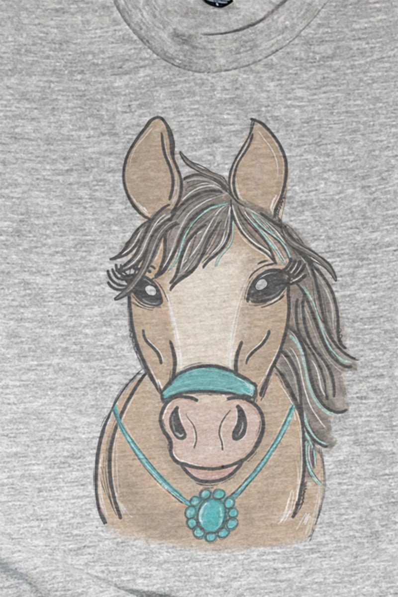 Fancy Turquoise Horse Unisex Poly-Rich Blend Tee - Wholesale Accessory Market