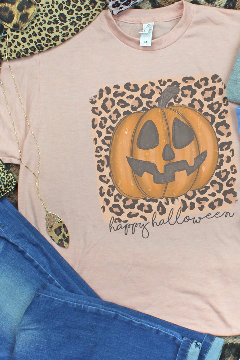 Happy Halloween Jack-O-Leopard Unisex Poly-Rich Blend Tee - Wholesale Accessory Market