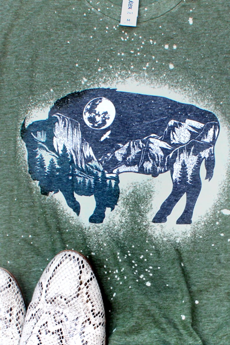 Bleached Wilderness Buffalo Unisex Poly-Rich Blend Tee - Wholesale Accessory Market