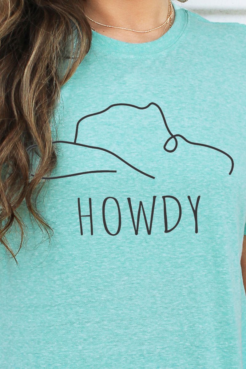 Howdy Cowboy Hat Unisex Triblend Short Sleeve T-Shirt - Wholesale Accessory Market