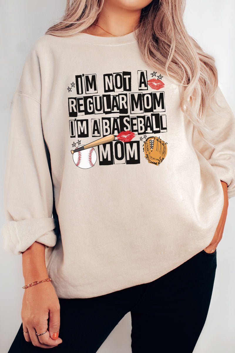 Not A Regular Mom Baseball Mom Heavy-weight Crew Sweatshirt - Wholesale Accessory Market