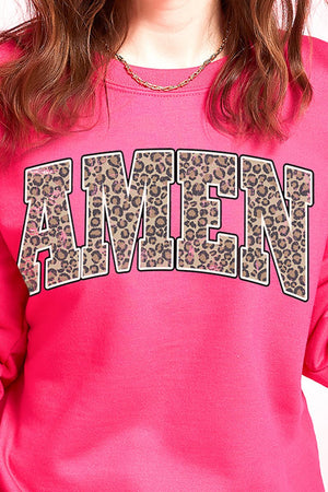 Arched Amen Leopard Heavy-weight Crew Sweatshirt - Wholesale Accessory Market