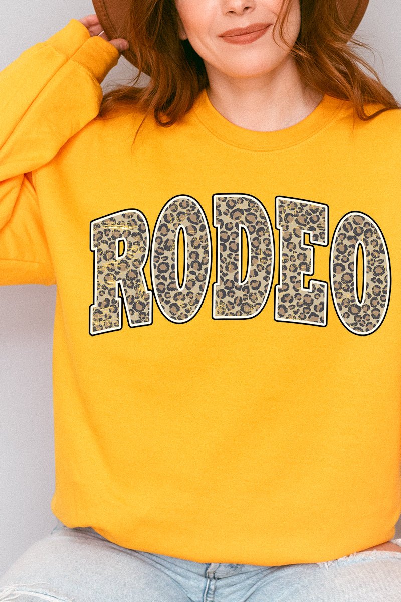 Arched Rodeo Leopard Heavy-weight Crew Sweatshirt - Wholesale Accessory Market