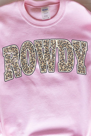 Arched Rowdy Leopard Heavy-weight Crew Sweatshirt - Wholesale Accessory Market