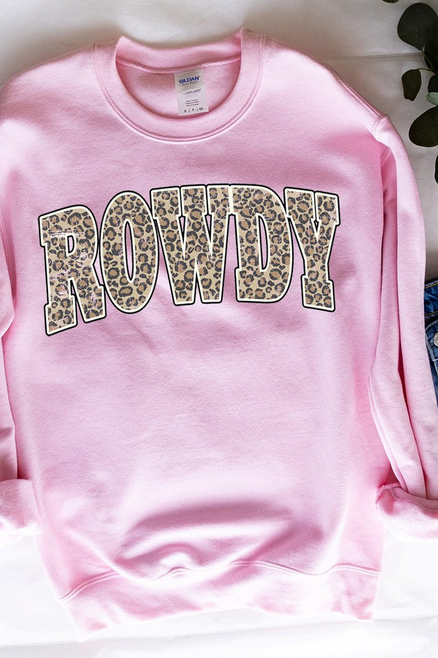 Arched Rowdy Leopard Heavy-weight Crew Sweatshirt - Wholesale Accessory Market