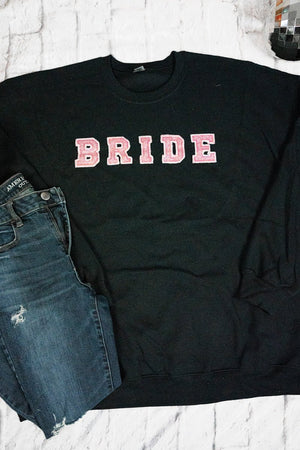 Bride Pink Sparkle Patch Heavy-weight Crew Sweatshirt - Wholesale Accessory Market