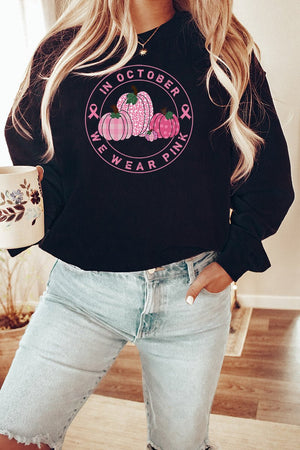 Circle Pumpkins In October We Wear Pink Heavy-weight Crew Sweatshirt - Wholesale Accessory Market