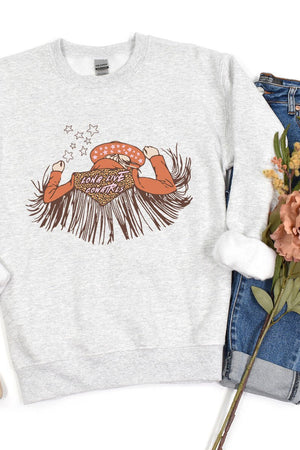 Fringe Long Live Cowgirls Heavy-weight Crew Sweatshirt - Wholesale Accessory Market