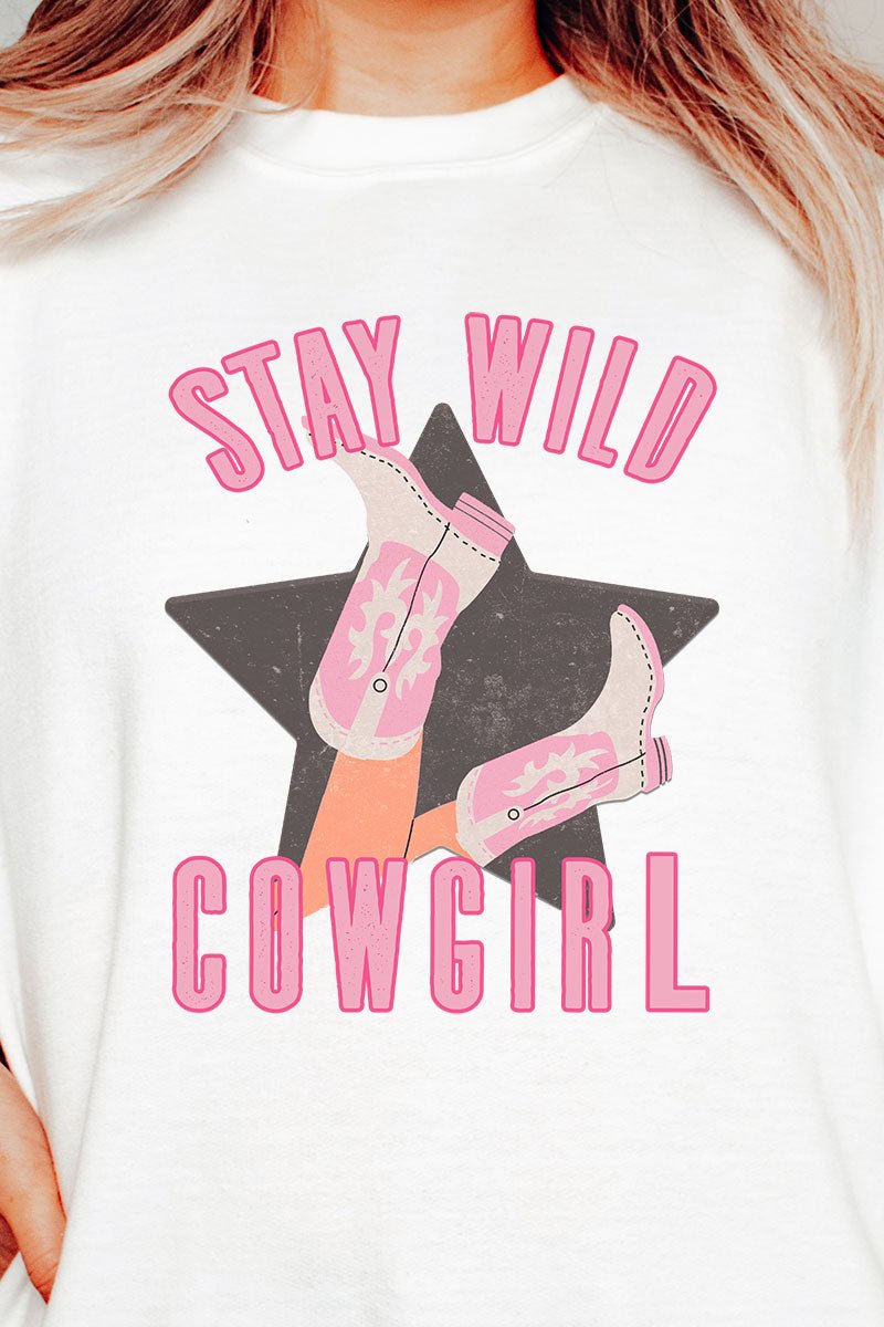 Stay Wild Cowgirl Heavy-weight Crew Sweatshirt - Wholesale Accessory Market