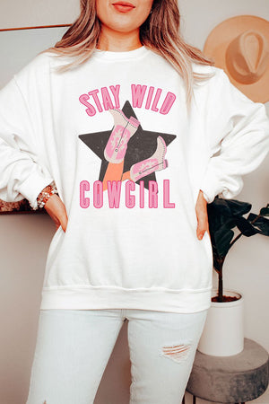 Stay Wild Cowgirl Heavy-weight Crew Sweatshirt - Wholesale Accessory Market