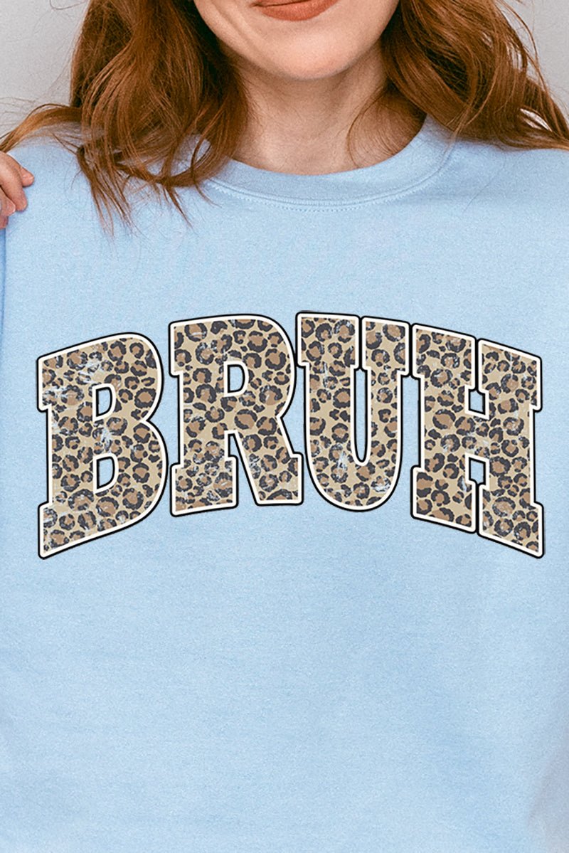 Arched Bruh Leopard Heavy-weight Crew Sweatshirt - Wholesale Accessory Market