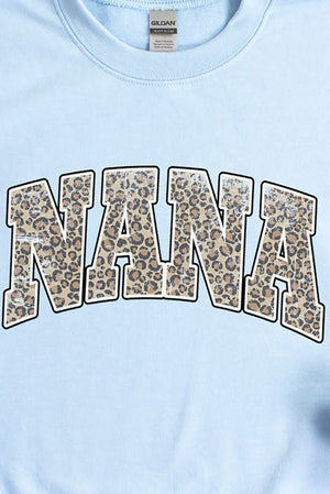 Arched Nana Leopard Heavy-weight Crew Sweatshirt - Wholesale Accessory Market