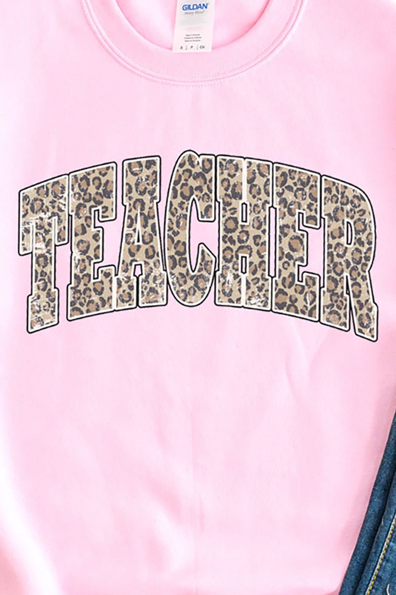 Arched Teacher Leopard Heavy-weight Crew Sweatshirt - Wholesale Accessory Market