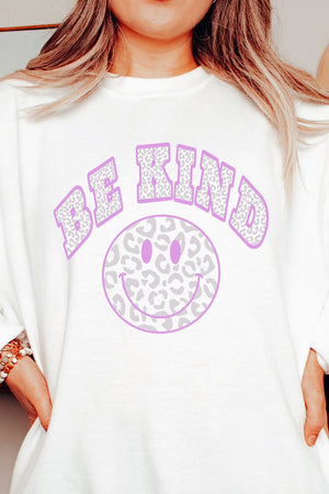 Be Kind Happy Face Heavy-weight Crew Sweatshirt - Wholesale Accessory Market