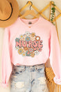 Groovy Nurse Flowers Heavy-weight Crew Sweatshirt - Wholesale Accessory Market