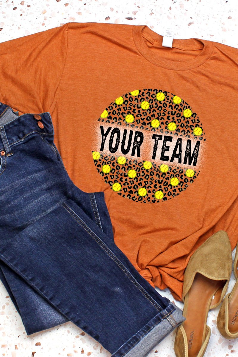 Leopard Softball Circle Your Team Unisex Blend Tee - Wholesale Accessory Market