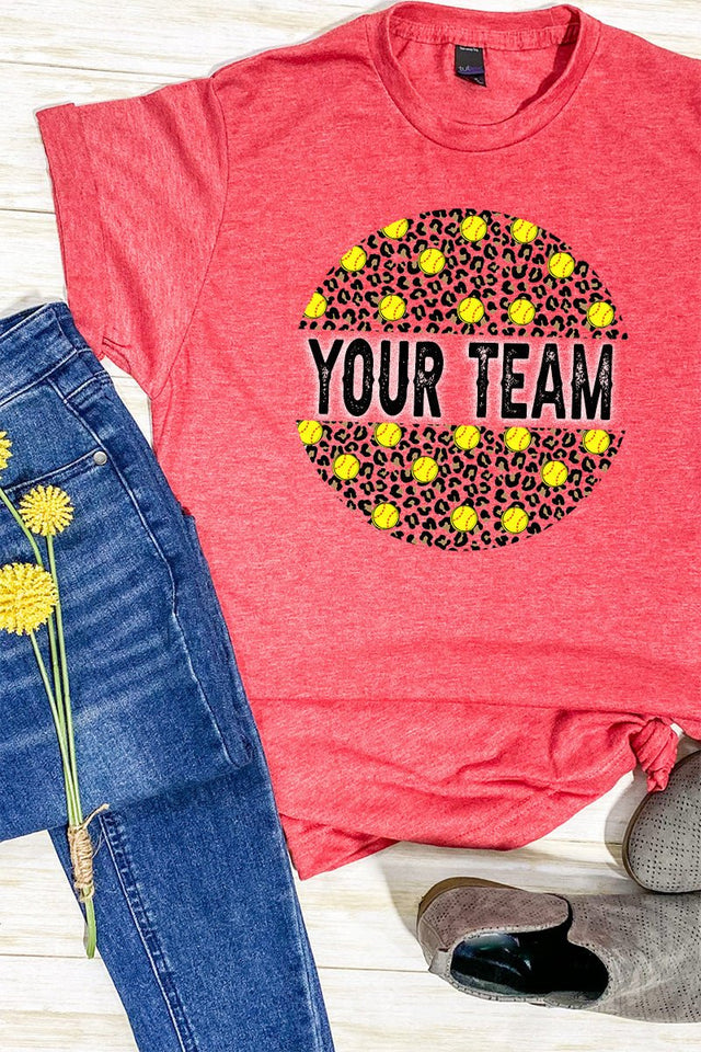 Leopard Softball Circle Your Team Unisex Blend Tee - Wholesale Accessory Market