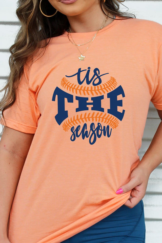 Tis The Season Baseball Blue and Orange Unisex Blend Tee - Wholesale Accessory Market