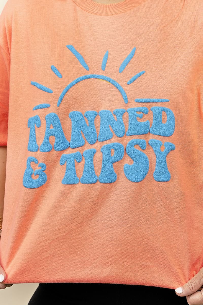 Tanned & Tipsy Puff Vinyl Unisex Blend Tee - Wholesale Accessory Market