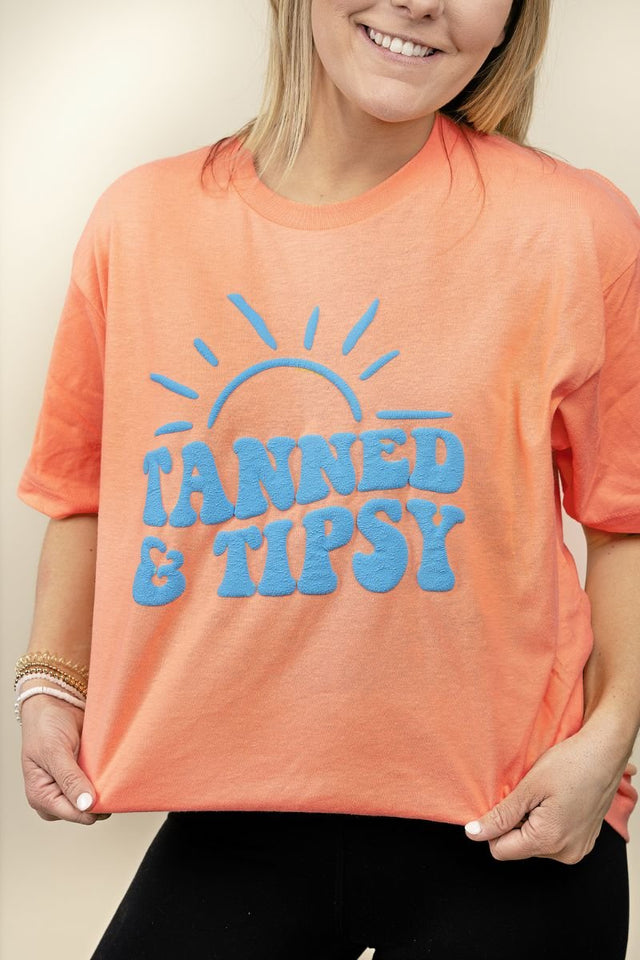 Tanned & Tipsy Puff Vinyl Unisex Blend Tee - Wholesale Accessory Market