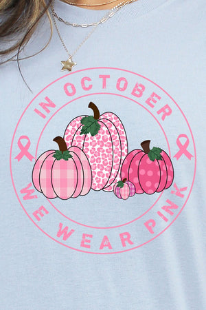 Circle Pumpkins In October We Wear Pink Unisex Blend Tee - Wholesale Accessory Market