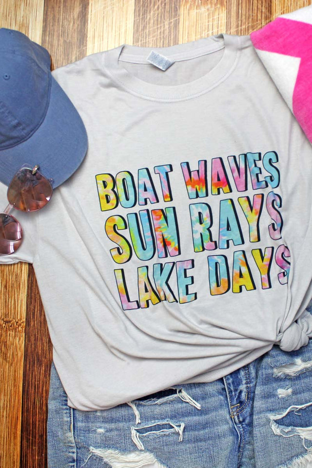 Lake Days Tie Dye Unisex Dri-Power Poly Tee - Wholesale Accessory Market