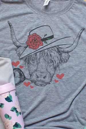 Valentine Highland Cow Unisex Dri-Power Poly Tee - Wholesale Accessory Market