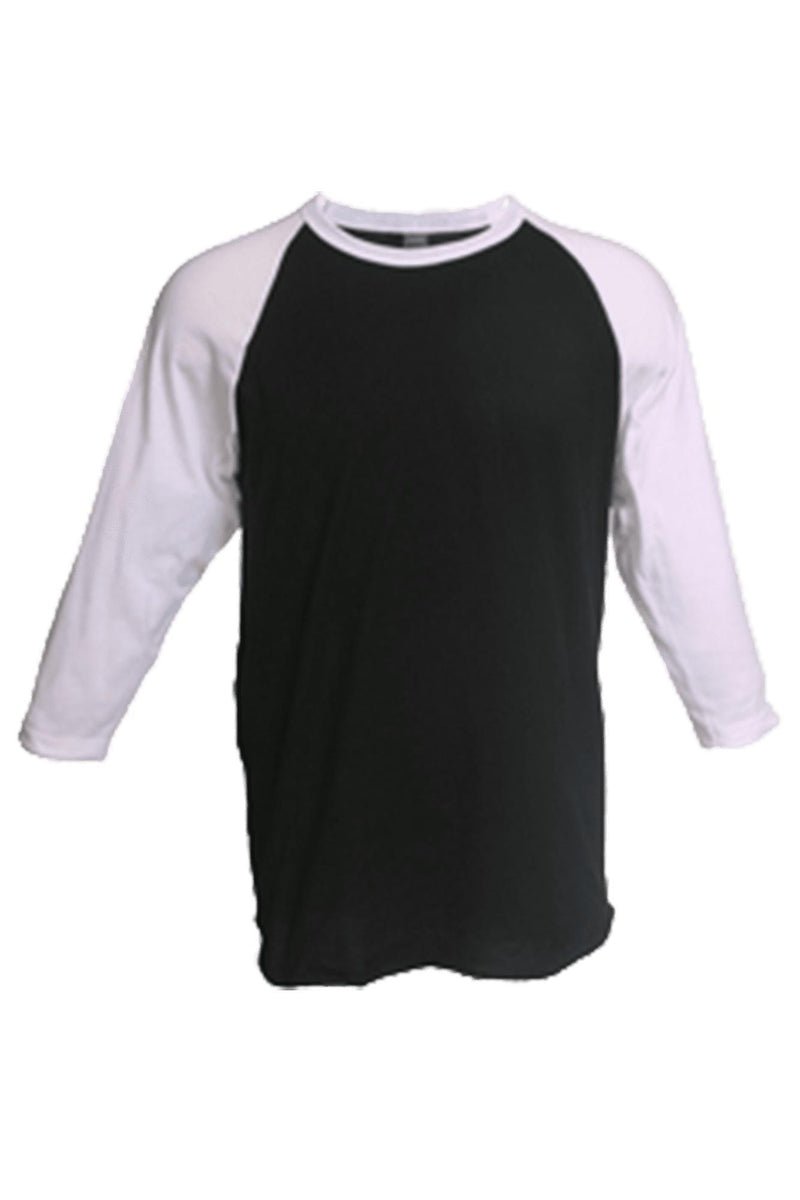 Tultex Unisex Fine Jersey Raglan Tee, Black/White *Personalize It! - Wholesale Accessory Market