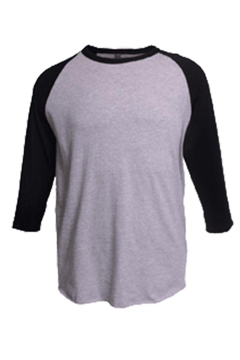 Tultex Unisex Fine Jersey Raglan Tee, Heather Gray/Black *Personalize It! - Wholesale Accessory Market