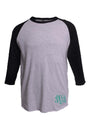 Tultex Unisex Fine Jersey Raglan Tee, Heather Gray/Black *Personalize It! - Wholesale Accessory Market