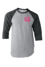 Tultex Unisex Fine Jersey Raglan Tee, Heather Gray/Heather Charcoal *Personalize It! - Wholesale Accessory Market