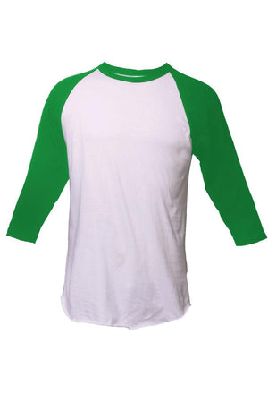 Tultex Unisex Fine Jersey Raglan Tee, White/Kelly *Personalize It!) - Wholesale Accessory Market