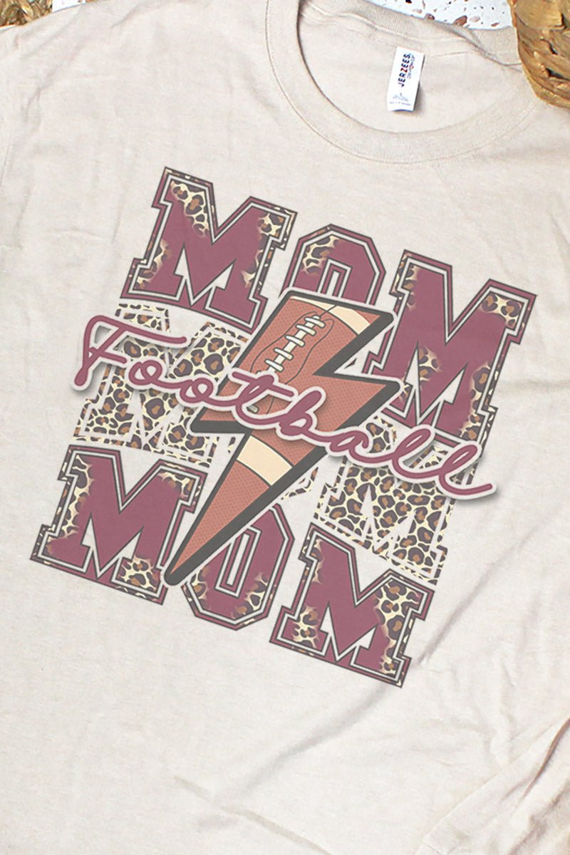 Cheetah Stacked Football Mom Maroon Unisex Dri-Power Long-Sleeve 50/50 Tee - Wholesale Accessory Market