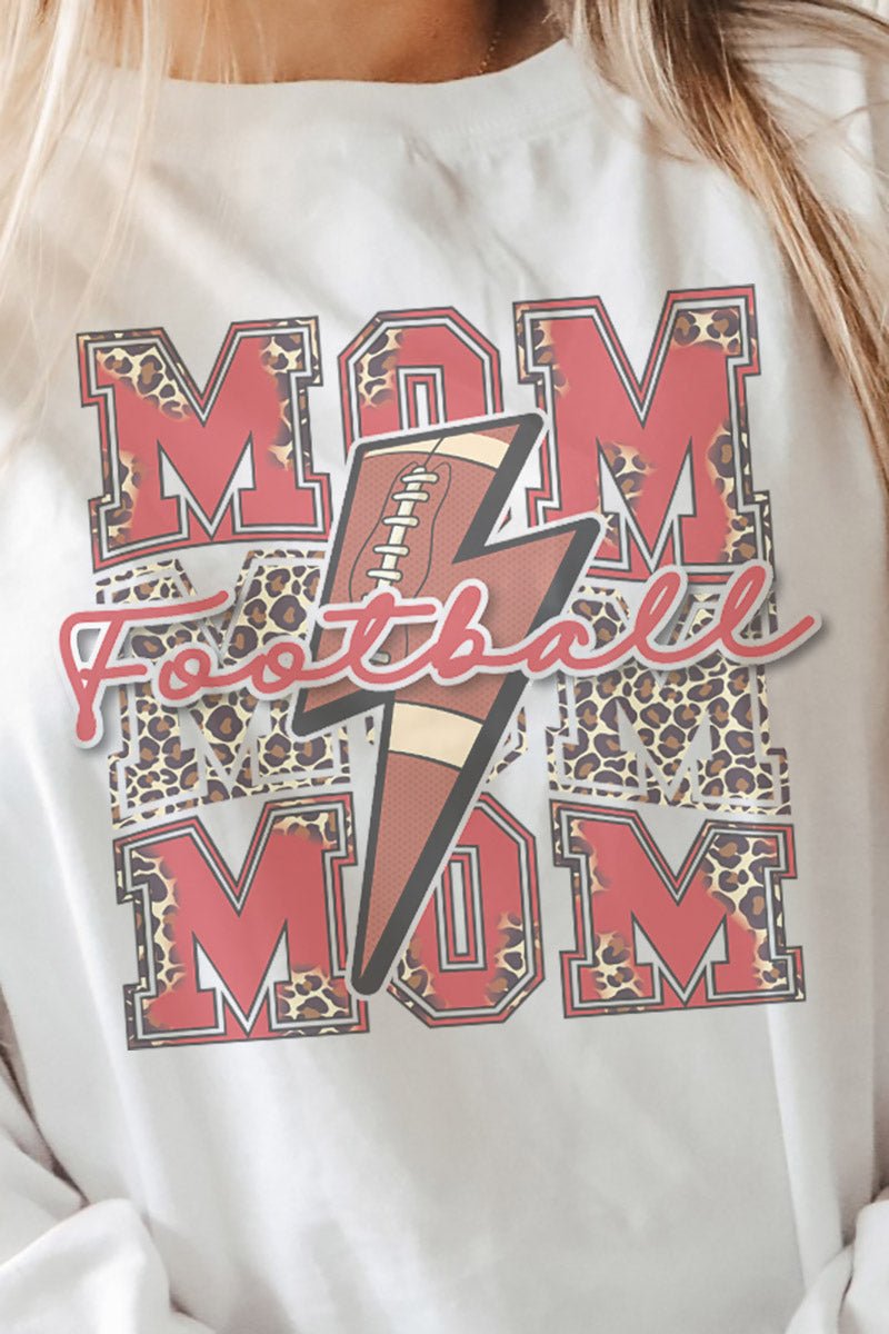 Cheetah Stacked Football Mom Red Unisex Dri-Power Long-Sleeve 50/50 Tee - Wholesale Accessory Market