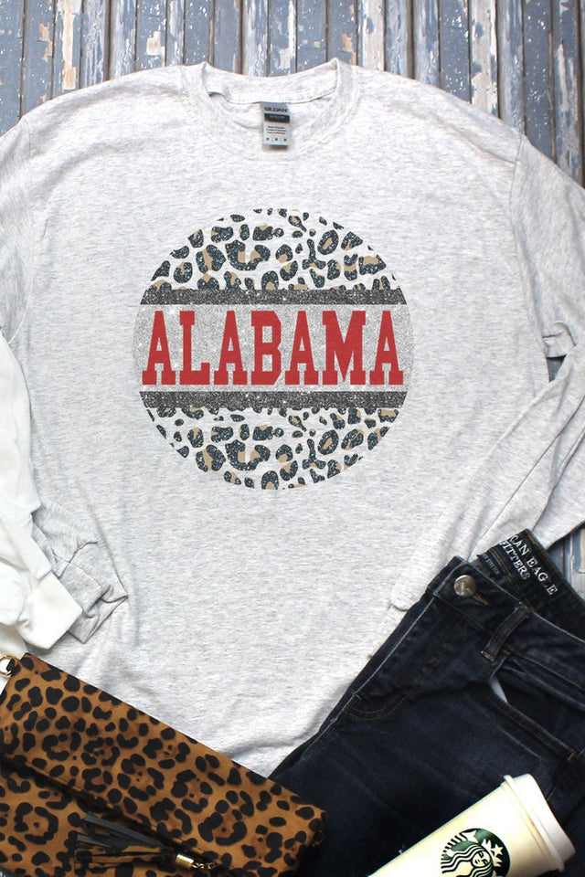 Circle Alabama Leopard Unisex Dri-Power Long-Sleeve 50/50 Tee - Wholesale Accessory Market