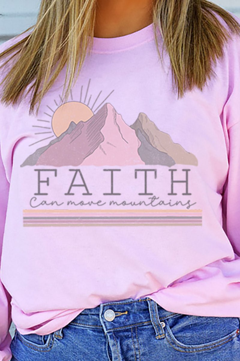 Faith Can Move Mountains Unisex Dri-Power Long-Sleeve 50/50 Tee - Wholesale Accessory Market