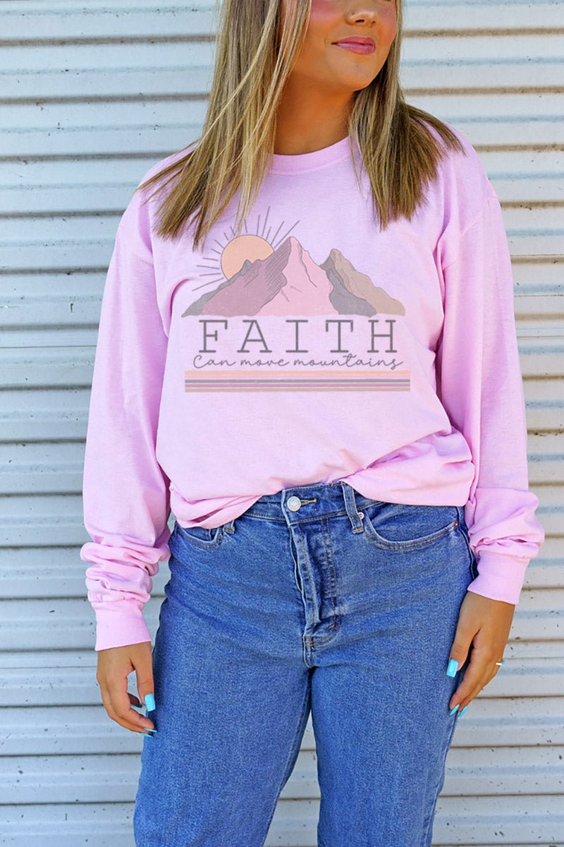 Faith Can Move Mountains Unisex Dri-Power Long-Sleeve 50/50 Tee - Wholesale Accessory Market