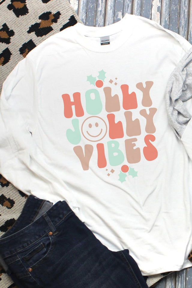 Holly Jolly Vibes Unisex Dri-Power Long-Sleeve 50/50 Tee - Wholesale Accessory Market