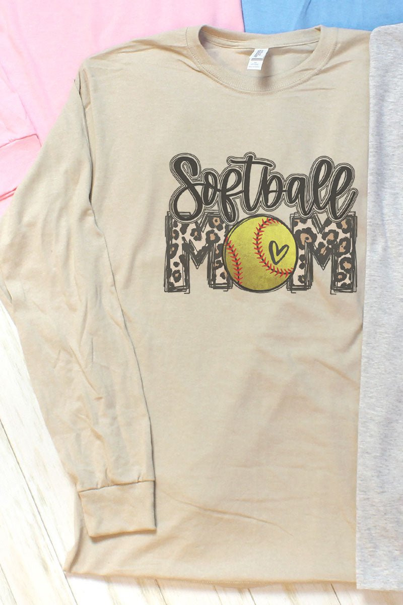 Leopard Softball Mom Unisex Dri-Power Long-Sleeve 50/50 Tee - Wholesale Accessory Market