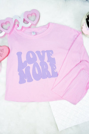 Love More Lavender Puff Vinyl Unisex Dri-Power Long-Sleeve 50/50 Tee - Wholesale Accessory Market