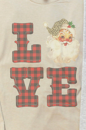 Love Santa Buffalo Plaid Unisex Dri-Power Long-Sleeve 50/50 Tee - Wholesale Accessory Market