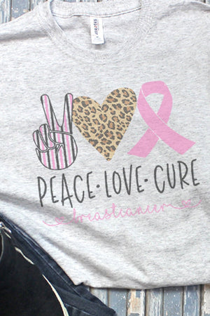 Peace Love Pink Ribbon Unisex Dri-Power Long-Sleeve 50/50 Tee - Wholesale Accessory Market