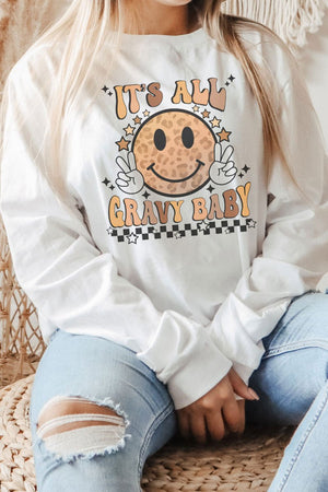 Peace, Smile And Gravy Unisex Dri-Power Long-Sleeve 50/50 Tee - Wholesale Accessory Market