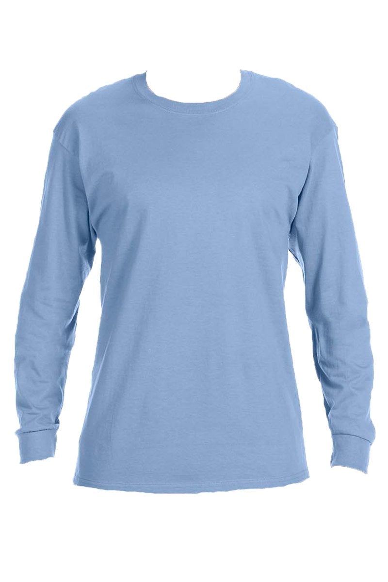 TSC Apparel Smiley Baseball Vibes Unisex Dri Power Long Sleeve 50 50 Tee eWAM M Light Blue J