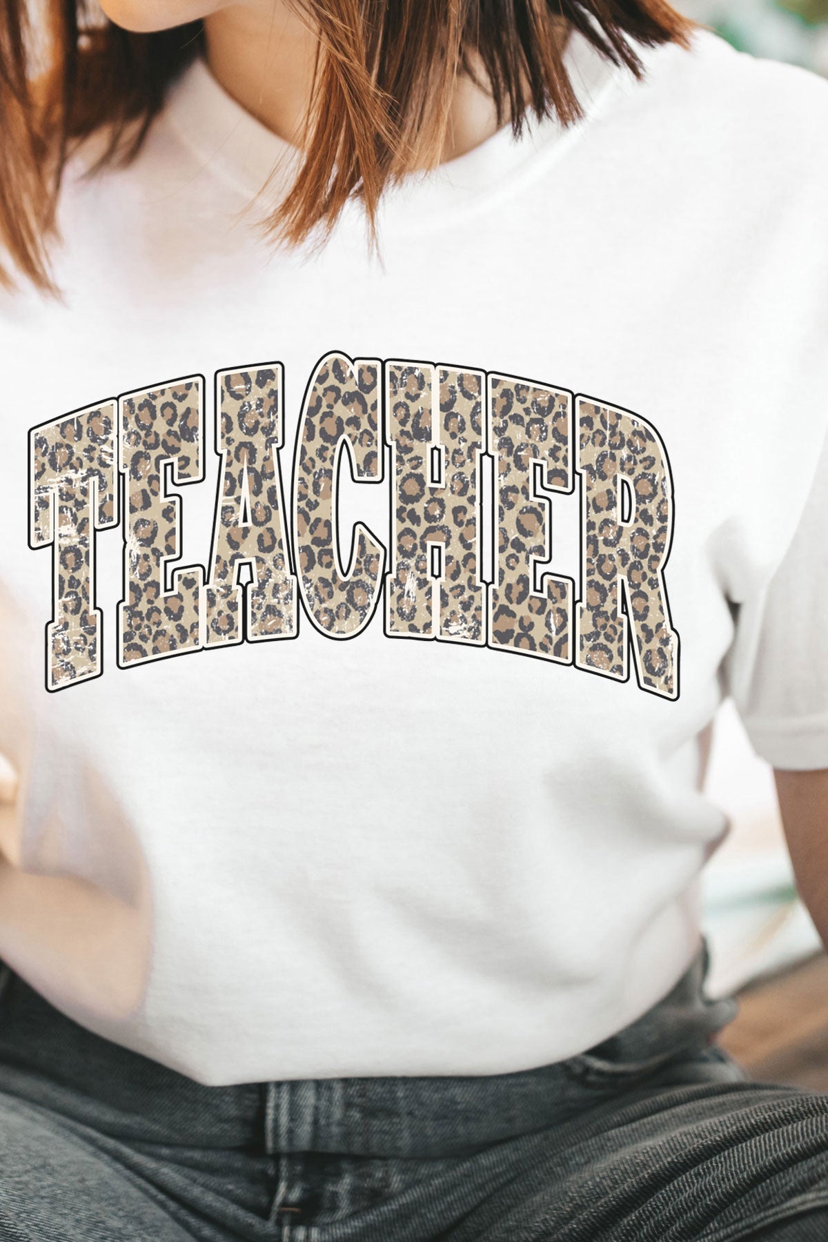 Arched Teacher Leopard Dri-Power 50/50 Tee - Wholesale Accessory Market