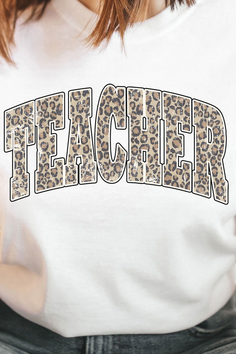 Arched Teacher Leopard Dri-Power 50/50 Tee - Wholesale Accessory Market