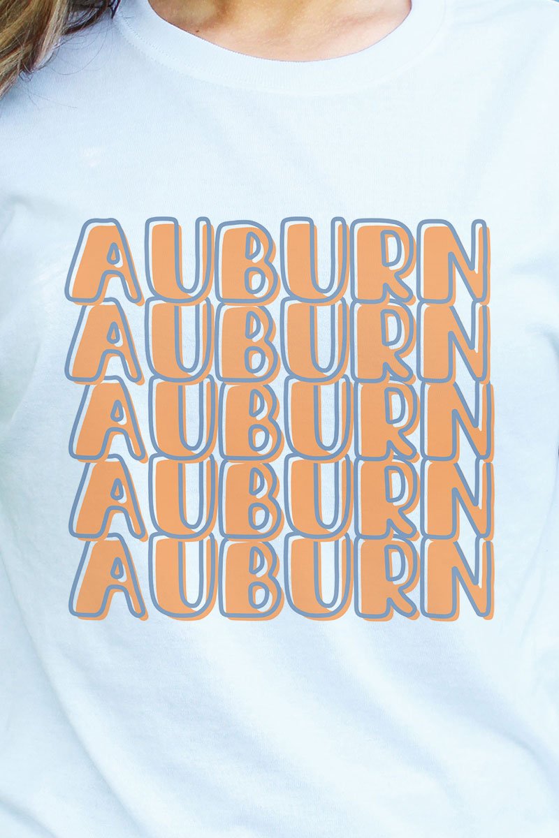 Distressed Stacked Auburn Dri-Power 50/50 Tee - Wholesale Accessory Market