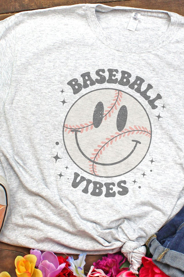 Happy Face Baseball Vibes Dri-Power 50/50 Tee - Wholesale Accessory Market