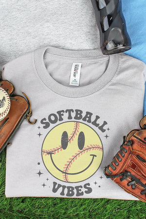 Happy Face Softball Vibes Unisex Dri-Power 50/50 Tee - Wholesale Accessory Market